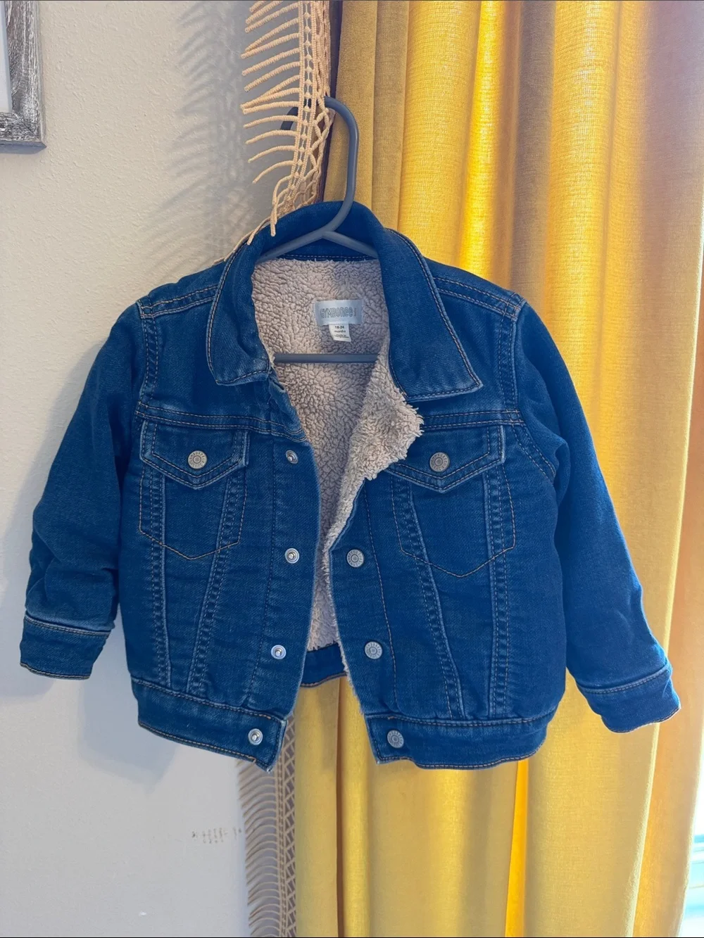 Gymboree Dark Blue Sherpa-Lined Denim Jacket 18/24